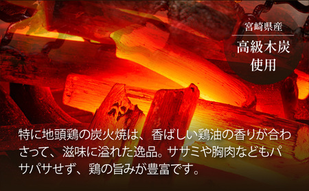 ＜認定農家直送＞のびのびと育てたみやざき地頭鶏の炭火焼き(計500g・100g×5P)_K014-001