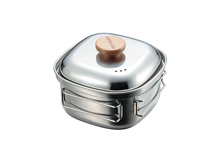 [キャプテンスタッグ] 角型ラーメンクッカー キャンプ アウトドア用品 ステンレス