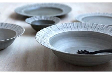 【波佐見焼】Shabby chic style ボウル 2枚セット グレー カレー皿 スープ皿 食器 食器 皿 【和山】 [WB76]  波佐見焼