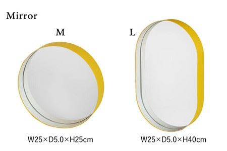 紙の インテリア enough 6点セット - イエロー 時計 鏡 カレンダー 【岩嵜紙器】 [ZA27]