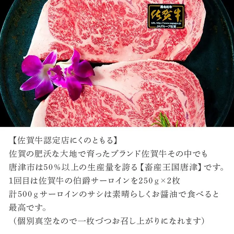 「定期便全3回」 佐賀牛 ステーキ250g×2・焼肉360g・ハンバーグ140g×10個 (合計2.26kg) 寄附翌月から発送 A5～A4等級 ギフト 贈り物