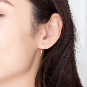 K18 straight line/スターライトライン ダイヤモンド ピアス 0014591