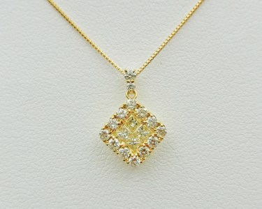甲府市発 k18イエローゴールド ダイヤモンドペンダント 0.5ct [PP-2990-1YG]