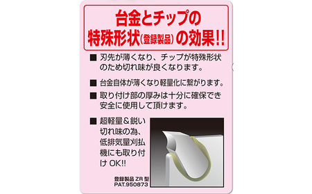 特殊形状で軽くて安全、切れ味抜群！！最高級チップソー　剣の舞ウイング 雑貨 日用品 草刈用チップソー 日本製  外径230