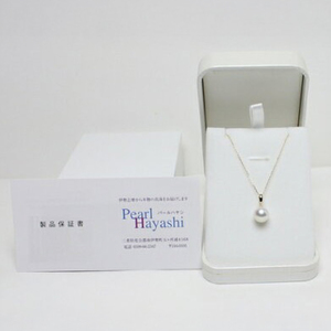 大粒9ミリ Ｋ18 アコヤ真珠 ペンダント ネックレス パールハヤシ / アクセサリー 