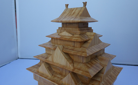 数量限定 お城 竹製 寄せ竹 小15.5ｘ13ｘh21cm 工芸品 インテリア 手作り 城 置物 
