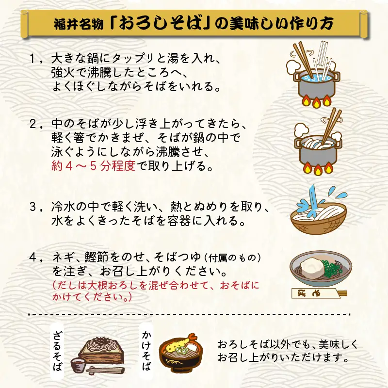 【先行予約】【年越しそば】越前大野産 石臼挽き 生そば 5食 つゆ付 越前そば 【日付け指定不可：12月27日～12月29日お届け】