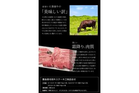 豊後黒毛和牛ステーキ三昧詰合せ約990ｇ A01044