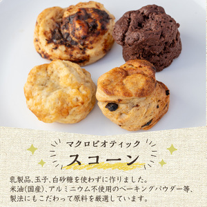 マクロビオティック焼き菓子詰め合わせスコーン計8個（4種類×2個） 乳製品不使用 玉子不使用 卵不使用 白砂糖不使用 詰め合わせ ブルーベリー 玄米 甘酒 シナモン アーモンド おかし お菓子 おやつ 朝食 スイーツ バレンタイン ホワイトデー 冷凍【雲月農園】_y178