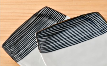 【陶器市特集】【波佐見焼】ハーフラインシリーズ 正角皿 5枚セット ケーキ皿 取り皿 食器 食器 皿 【まるしん】 [WD26]  波佐見焼