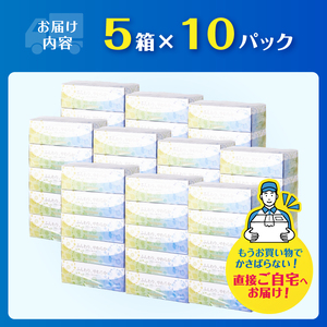 ボックスティッシュ 「デュープレミアム」 50箱 (5箱×10パック) ティッシュペーパー ふんわり やわらか 富士山麓の天然水使用 和紙技法 箱ティッシュ 花粉症 備蓄 防災 日用品 消耗品 生活用品 富士市 [sf002-044]