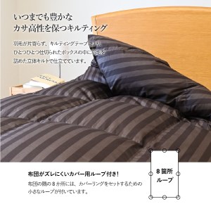 布団 ちょうどいい中厚タイプの羽毛布団 ディープブラウン(ダブル)合い掛け 冬用