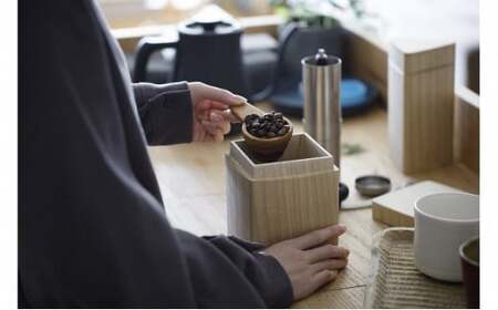 COFFEE STOCKER（コーヒーストッカー）焼桐 コーヒーストッカー キャニスター KIRIFT キリフト 総国産桐使用 天然蜜蝋仕上げ SDGs製品 工芸品 民芸品 伝統技術 インテリア  FAD-0525