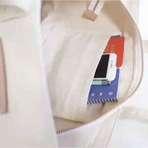 【ファスナー付き】肩かけOK　ポケット・キーフック付きの大容量トート /国産4号帆布（ブラック）[George 3] T03047_1