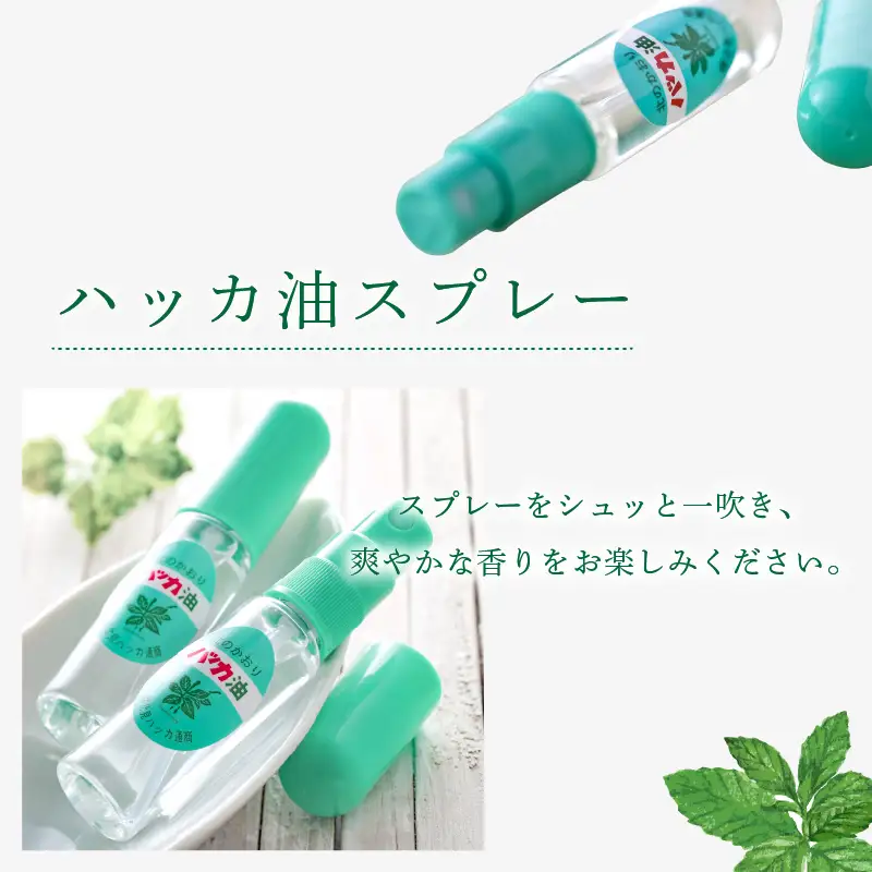 ハッカ油スプレー11.5ml 1本と詰替リフィル1本 ( ミント スプレー 消臭スプレー 携帯用 詰替え 薄荷 消臭 リフィル 爽快 アロマオイル 天然由来 マスク ハンカチ 爽快感 キャンプ ゴルフ 釣り アウトドア )【007-0047】