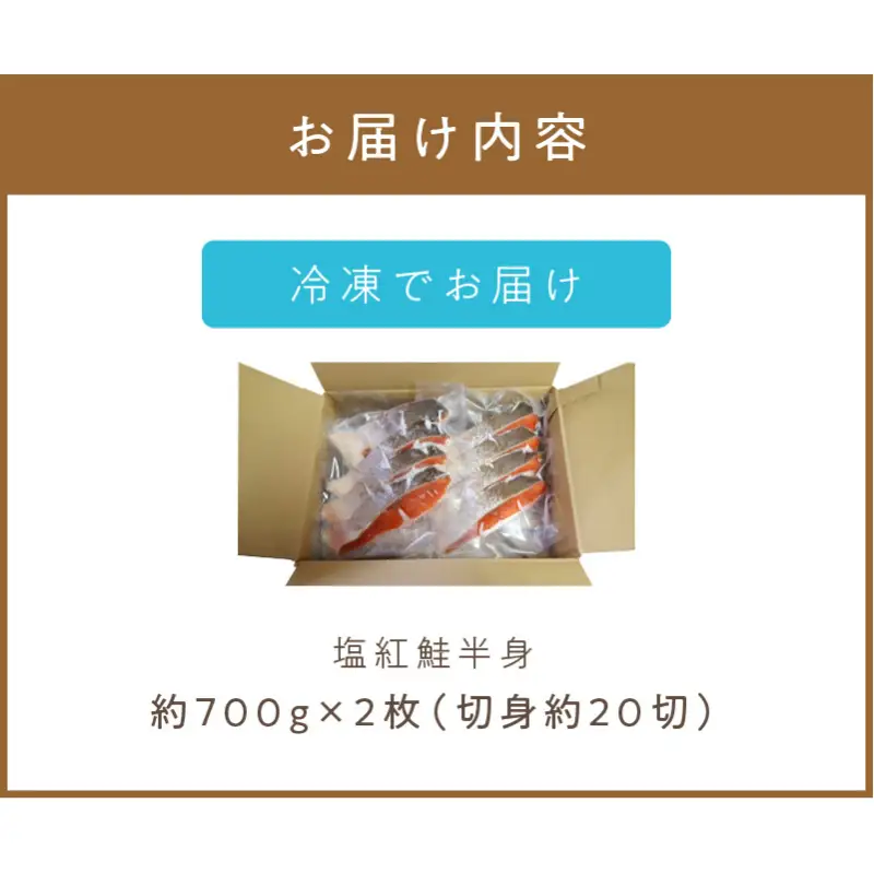 塩紅鮭切身セット 半身 約700g×2枚 ( 海鮮 魚介 魚介類 魚 お魚 さけ サケ 鮭 しゃけ 切り身 セット パック サーモン 塩紅鮭 お弁当 おにぎり 具 簡単  贈答 ギフト )【017-0029】