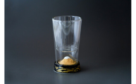 有田焼とガラスのコラボ Fortune glass大 （黄金富士）東洋セラミックス A17-12