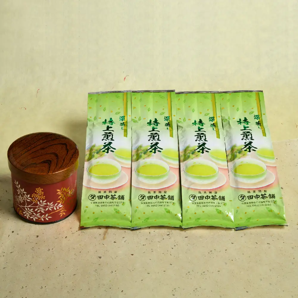 深蒸し特上煎茶100g×4本・茶缶1個付き (H047125)