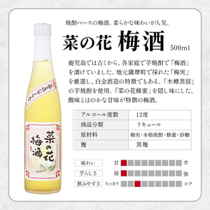 a475 《数量限定！ミニ焼酎ランダム2本付き》本格焼酎飲み比べ！白金酒造の定番芋焼酎白金乃露・白金乃露黒(各900ml)と白金酒造のいも焼酎で作った菜の花梅酒(500ml)の3本が楽しめる菜の花セット【白金酒造】