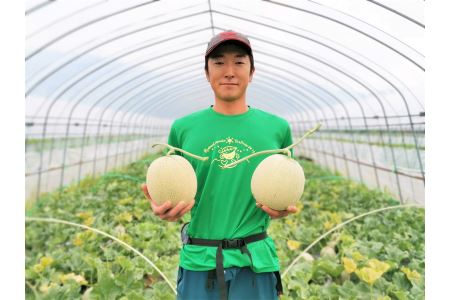 とろける舌触り！北海道栗山町東山農場産キングメロン 1玉