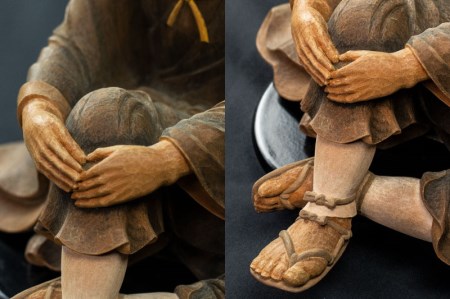一木造り彫刻 西行法師像 伝統工芸 工芸品 木彫り 彫刻 木製 職人 像