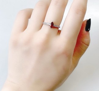 プラチナ900　ルビー（0.40ctup）リング　K0334-H