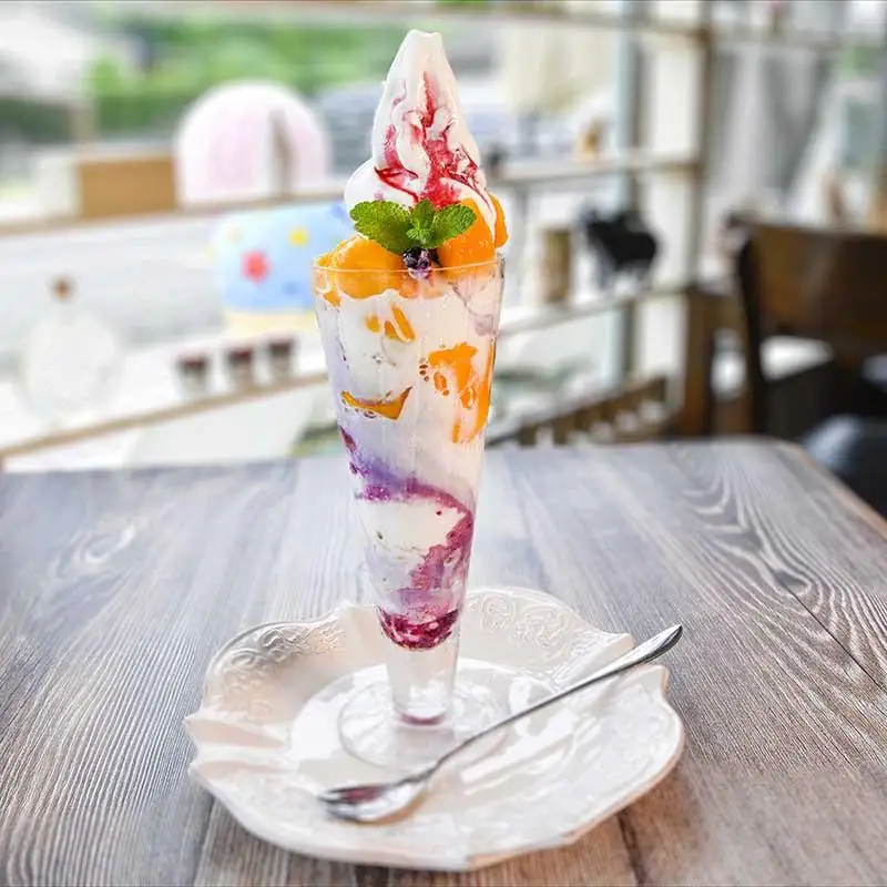 【もりのふうオリジナル】西都産マンゴーとブルーベリーソースのアイス（130ml×6個）＜41-1a＞