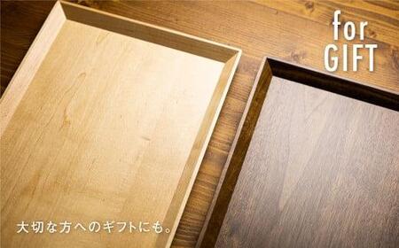 TaKuMi Craft 木の長角トレー Lサイズ ブラックウォールナット トレー 木のトレー おぼん 木製 無垢材 天然木 キッチン用品 アウトドア シンプル カフェ  プレゼント 結婚祝い 日本製 飛騨高山 匠館 BL039