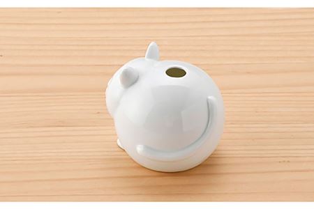 【波佐見焼】 一輪挿し ・ねこ（白釉・つや有り） インテリア 陶器 雑貨 【アトリエやま】 [RE13]  波佐見焼