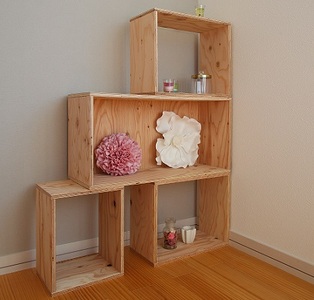 北海道育ちの木材を使った宮大工特製 「キューブBOX」3種 各2セット