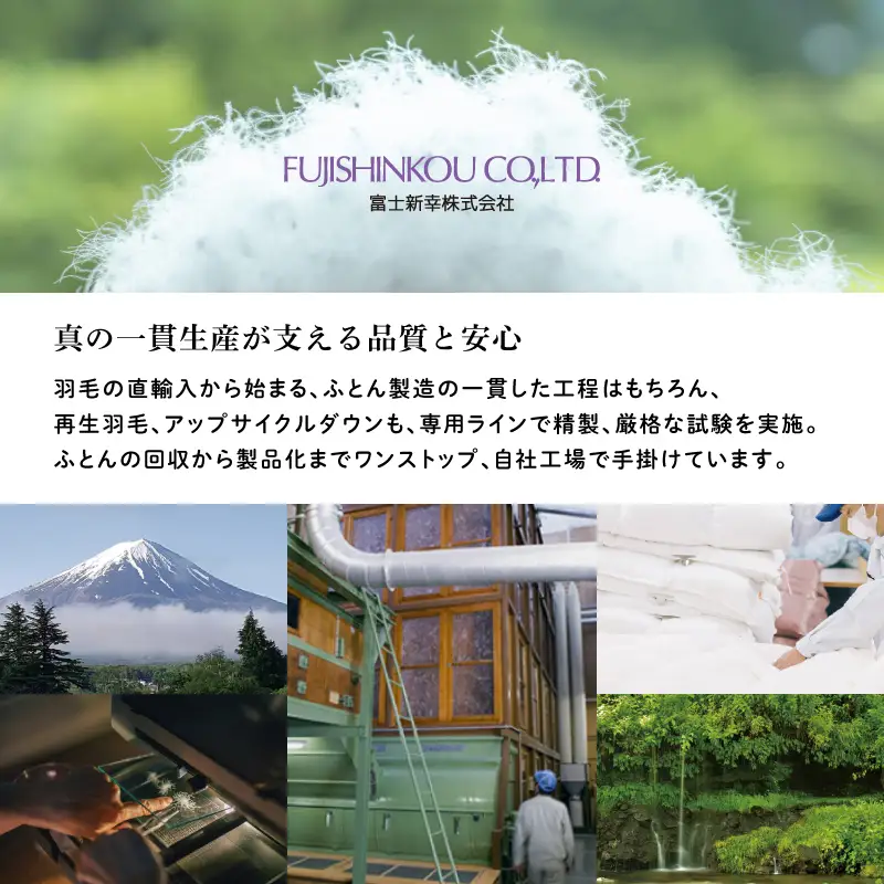 【富士新幸謹製】セミダブル 羽毛敷きパッド「サステナブルな羽毛」アップサイクルダウン ダウンパッド※着日指定不可 DSI036