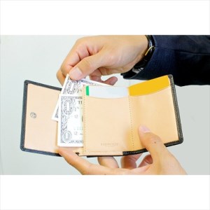 イタリアンシュリンク／スマートウォレット ミニ財布　ネイビー [2058]