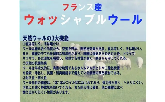 「ウォッシャブルウールベッドパット」ダブル 近江布団 寝具 ベットパット 抗菌消臭機能 