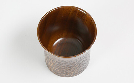 木工房矢吹のケヤキのフリーカップ（彫刻入り）＜085-008＞