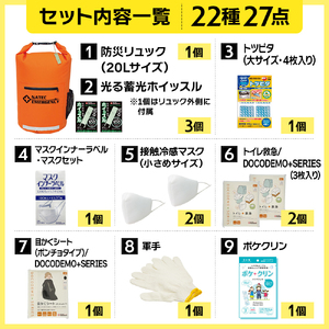 防災士監修 防災グッズ 女性と子ども用 セット 27点 防水 多機能リュック 20L 携帯トイレ 清潔用品 ランタン 生理用品 メイク落とし ヘアブラシ 圧縮袋 クッキー 非常用持ち出し袋 防災 防災用品 災害 非常用 ナテック 送料無料 愛知県 あま市