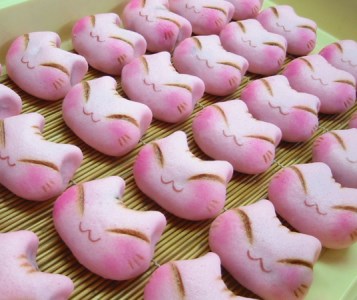 京都猫スイーツ 紅白猫まんじゅう 6個入 [1645]