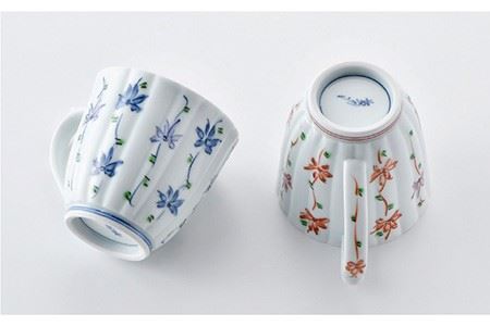 【波佐見焼】花のれん マグカップペアセット 食器 皿 【一夢窯】 スープカップ スープマグ [XE01] 波佐見焼