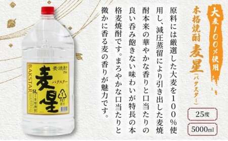 《毎月数量限定》寿海酒造 お徳用本格焼酎2種飲み比べセット 計10L ( 本格焼酎 日向伝説 5000ｍlペット×1本、本格焼酎 麦星 5000ｍlペット×1本)_K050-001
