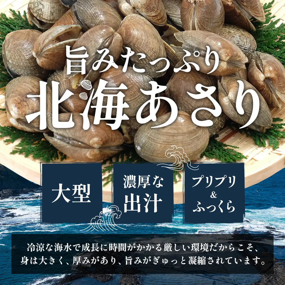 あさり 北海道 厚岸産 北海あさり 2kg (500g×4パック) 砂出し済み アサリ 魚介 貝 海鮮 