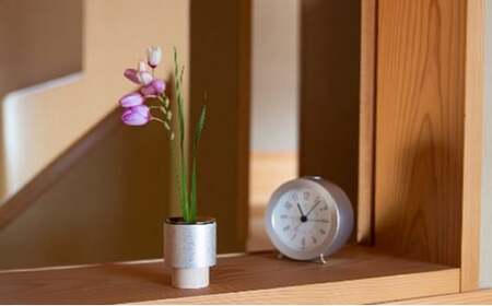 【高岡銅器】塔音 鈴花・鈴棒セット Silver 空穏KUON 花器 おりん 民芸品 工芸品 伝統技術 インテリア  FAD-0660