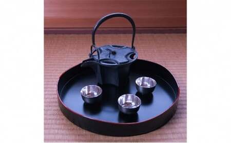 【高岡銅器】アルミ鋳物 燗鍋 七宝 黒 民芸品 工芸品 伝統技術 装飾品 日用品  FAD-0698