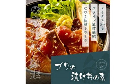 「ブリの漬け丼の素」1食80g×5P＋「訳ありカツオのたたき」600g以上