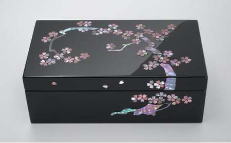 【高岡漆器】宝石箱 桜花 螺鈿 民芸品 工芸品 伝統技術  FAD-0717