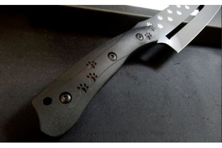 H75-10 SABINYAIFE KITCHEN3【ブラックブレード】三徳包丁 ネコver