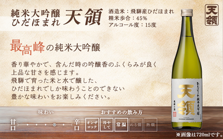 「純米 飲みくらべ」Cセット 特別純米酒 飛切り（720ml×1本）/純米吟醸原酒ひだほまれ55（720ml×1本）/純米大吟醸ひだほまれ天領（720ml×1本）【2-13】