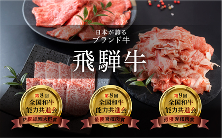 飛騨牛肩ロース・もも焼肉セット 各400g【11-22】