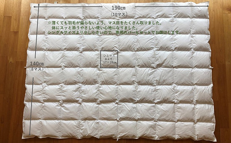 羽毛布団 夏 カバー セット 小さいサイズの夏用羽毛ふとん＋和晒しガーゼで作ったカバー ブルーのセット 寝具 掛け布団 羽毛 ガーゼ 布団 ふとん 