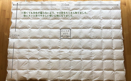 羽毛布団 シングル 夏 カバー セット マス目の小さな夏用羽毛ふとん＋和晒しガーゼで作ったカバー アイボリーのセット 寝具 掛け布団 布団 ふとん 羽毛 ガーゼ 