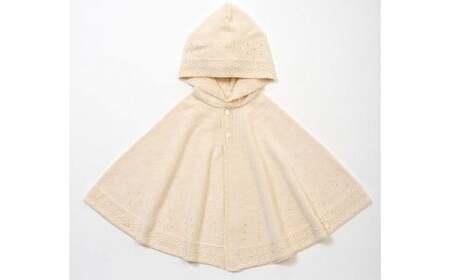 【ナチュラル】麻の葉柄 マント co-w90 【60営業日程度で発送】|ベビー ベビー服 赤ちゃん 羽織り フード オーガニックコットン 綿 出産祝い ギフト 新生児～2歳 日本製