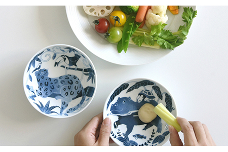 【陶器市特集】【波佐見焼】染付古波佐見 小鉢 5柄セット 食器 皿 【natural69】 [QA109] 波佐見焼